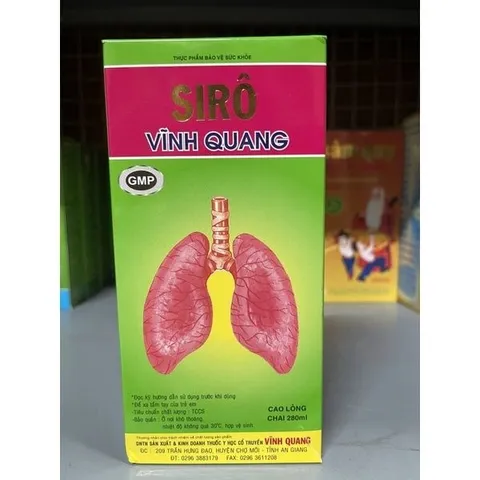 Siro Ho Vinh Quang 280ML - Thực Phẩm Chức Năng Giảm Ho, Dịu Họng Cho Người Lớn, Hỗ Trợ Hô Hấp Khoe Mạnh