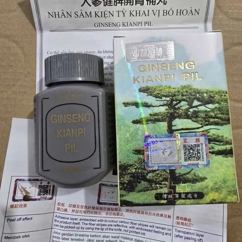 Nhân Sâm Kiện Tỳ Khai Vị Bổ Hoàn Ginseng Kianpi Pil - Hỗ Trợ Tăng Cân An Toàn, Ăn Ngon Ngủ Ngon, Viên Nang Tiện Lợi