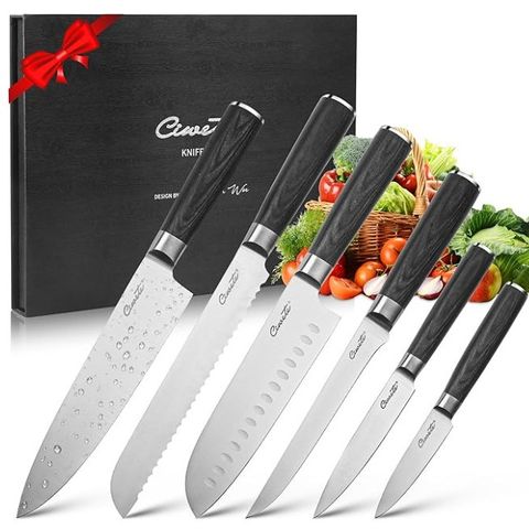 Bộ dao đầu bếp Ciwete 6 món - Bộ dụng cụ nhà bếp chất lượng cao, inox bền bỉ, món quà tuyệt vời cho người yêu nấu ăn