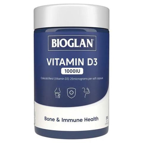 Viên Uống Vitamin D3 Bioglan 1000IU - Hỗ Trợ Sức Khỏe Xương, Tăng Cường Miễn Dịch - 250 Viên Bổ Sung Hàng Ngày