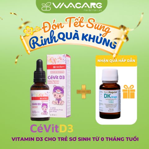 Giọt Vitamin D3 CéVit - Hỗ trợ xương chắc khỏe cho bé từ 0-8 tuổi, bổ sung đề kháng, xuất xứ Đức, dễ sử dụng