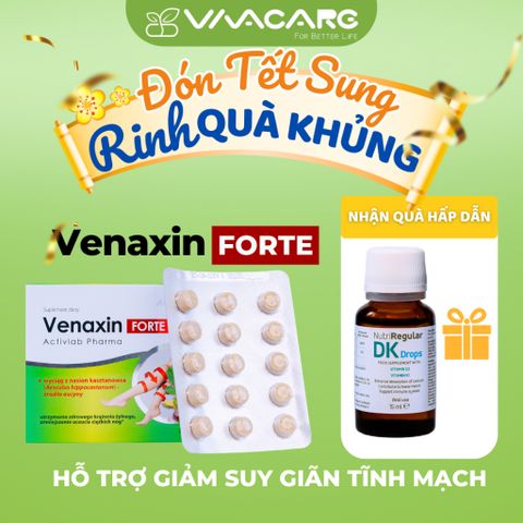 Viên Hỗ Trợ Giảm Suy Giãn Tĩnh Mạch Venaxin FORTE - Sản Phẩm Bảo Vệ Sức Khỏe Hỗ Trợ Lưu Thông Máu, Nhập Khẩu Nguyên Hộp