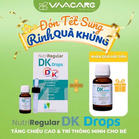 Siro Nutriregular DK Drops - Bổ Sung Vitamin D3 & K1 Từ Ý, Hỗ Trợ Xương Chắc Khỏe Cho Trẻ Và Người Lớn, Dạng Giọt Tiện Lợi