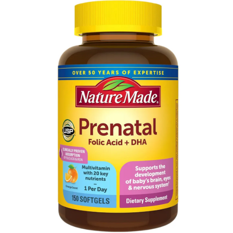 Vitamin Tổng Hợp Prenatal + Folic Acid + DHA 150 Viên - Hỗ Trợ Phát Triển Cho Mẹ Bầu và Thai Nhi - NatureMade Mỹ