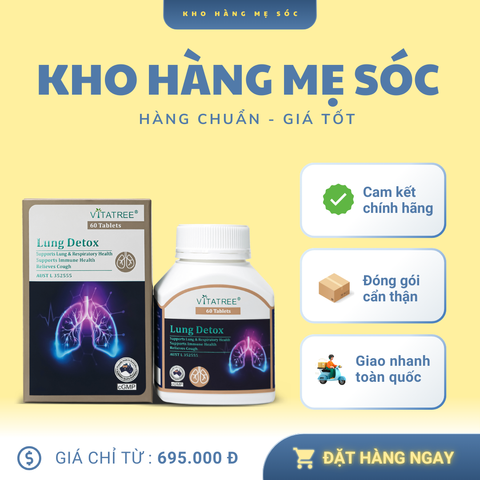 Viên uống bổ phổi, thải độc phổi - Vitatree Lung Detox 60 viên Úc –MẸ SÓC