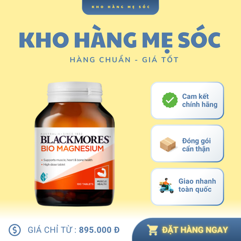 Viên Uống Bổ Sung Magie Blackmores Bio Magnesium 100 Viên - Hỗ Trợ Giảm Cơ Bắp Căng, Ngủ Sâu, Nhập Khẩu Úc