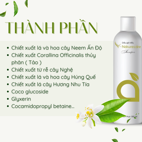 Dầu Gội V-Naturecare 300ml - Chăm Sóc Tóc Tự Nhiên, Giảm Gãy Rụng, Dưỡng Ẩm Mềm Mượt, Không Chứa Hóa Chất Độc Hại