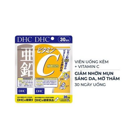 Viên uống DHC Combo Ngừa Mụn Mờ Thâm 30 Ngày - Vitamin C & Zin C Hỗ Trợ Làm Đẹp Da Trẻ Khỏe Tại Nhật Bản