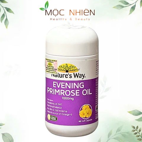 Viên Uống Hỗ Trợ Da & Nội Tiết Nature’s Way Dầu Hoa Anh Thảo 1000mg - Giảm Triệu Chứng PMS & Cải Thiện Tình Trạng Da 60 Viên