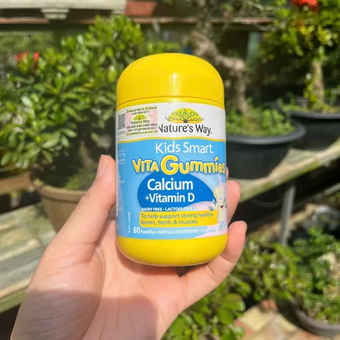 Kẹo Canxi Dinh Dưỡng Nature's Way Vita Gummies cho Trẻ Em - Bổ Sung Canxi và Vitamin D3 Hỗ Trợ Phát Triển Xương Răng 60 Viên