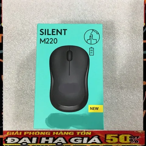 Chuột Không Dây M220 Silent - Chuột Văn Phòng Không Gây Tiếng Ồn, Kết Nối 2.4GHz, Độ Nhạy Cao, Tương Thích PC, Laptop, Smart Tivi