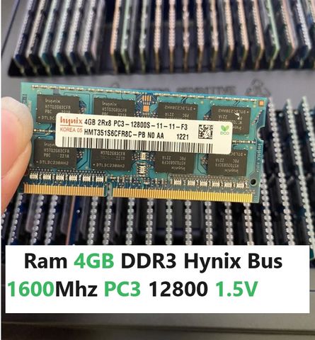 Ram Laptop 4GB DDR3 Hynix/Samsung/Kington 1600MHz PC3-12800 1.5V - Bảo Hành 36 Tháng, Dùng Cho Laptop & Macbook