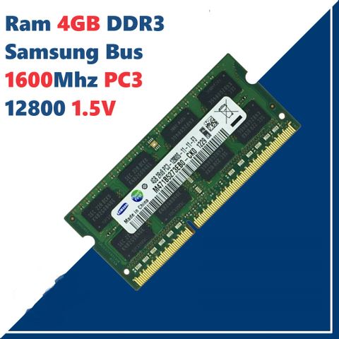 Ram Laptop 4GB DDR3 Hynix/Samsung/Kington 1600MHz PC3-12800 1.5V - Bảo Hành 36 Tháng, Dùng Cho Laptop & Macbook