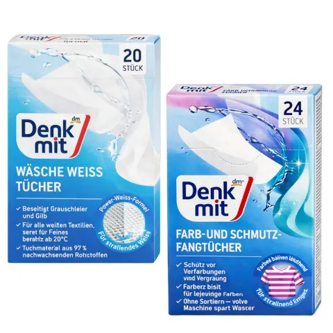 Giấy Giặt Tẩy Trắng & Chống Lem Màu Denkmit - Hàng Đức, Giữ Quần Áo Sáng Đẹp Bền Màu Hiệu Quả, Tiết Kiệm Thời Gian Giặt Dũ