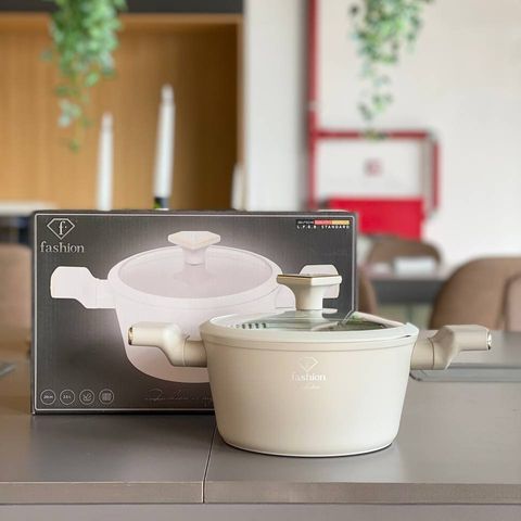 Nồi Hầm Berlinger Haus x FashionTV FTV-0068 20cm Màu Kem - Bộ Sưu Tập Thời Trang, Nhôm Chống Dính TitanPro, Phù Hợp Nấu Ăn Gia Đình