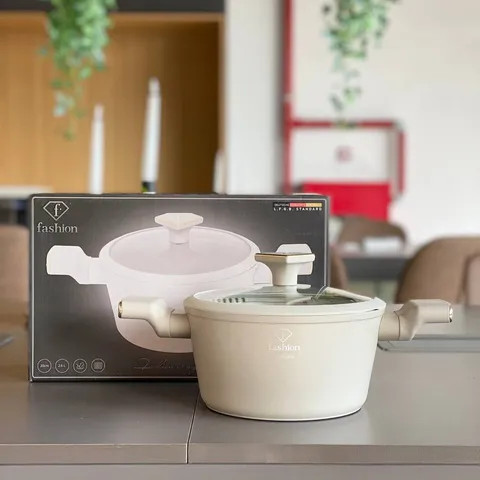 Nồi Hầm Berlinger Haus x FashionTV FTV-0069 24cm Kem - Bộ Sưu Tập Thời Trang, Chống Dính TitanPro, Nắp Kính Cường Lực