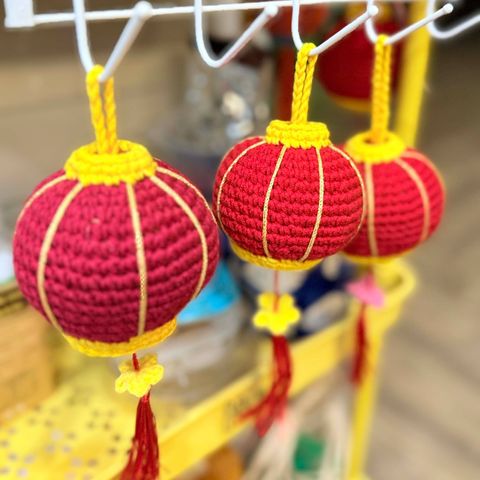 Đèn Lồng Mini Trang Trí Tết - Đèn Lồng Thủ Công Bằng Len Đỏ Vàng Hoạt Hình Chiếc Đèn Lồng Rực Rỡ cho Không Gian Ấm Áp
