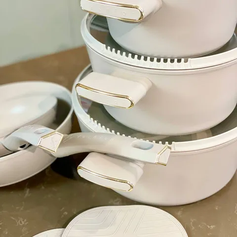Bộ Nồi 10 Chi Tiết Berlinger Haus x FashionTV FTV-0077 Màu Kem - Bộ Đồ Nấu Ăn Sang Trọng, Chống Dính, Tiện Dụng Cho Bếp Nhà