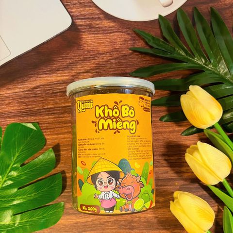 Khô bò miếng mềm chua cay Yumi đồ ăn vặt thịt bò khô nguyên miếng thật chanh ớt thơm ngon 507011