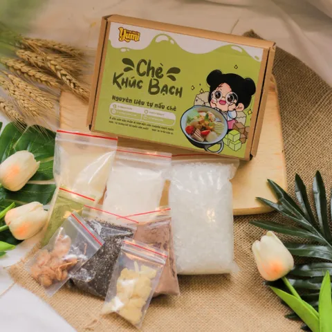 Nguyên liệu nấu chè Khúc Bạch Yumi, set chè Khúc Bạch bổ dưỡng kèm hướng dẫn nấu từng bước 507018
