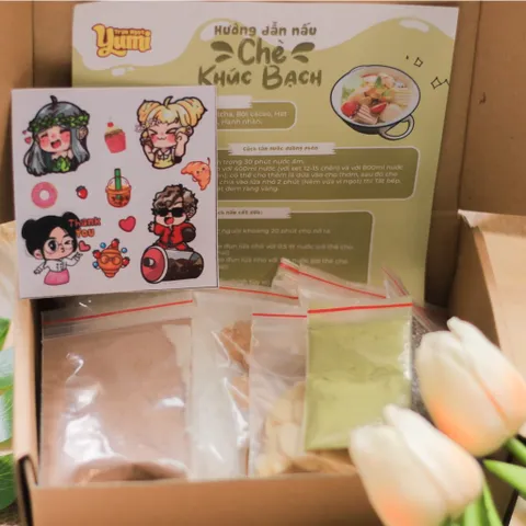 Nguyên liệu nấu chè Khúc Bạch Yumi, set chè Khúc Bạch bổ dưỡng kèm hướng dẫn nấu từng bước 507018