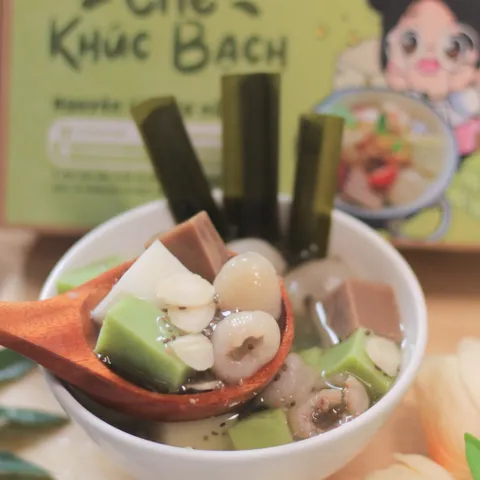 Nguyên liệu nấu chè Khúc Bạch Yumi, set chè Khúc Bạch bổ dưỡng kèm hướng dẫn nấu từng bước 507018