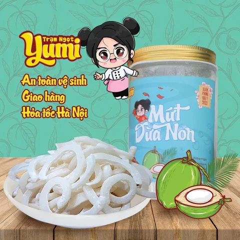Mứt dừa non Yumi, đồ ăn vặt dừa bao tử ngọt thơm ngon 507020