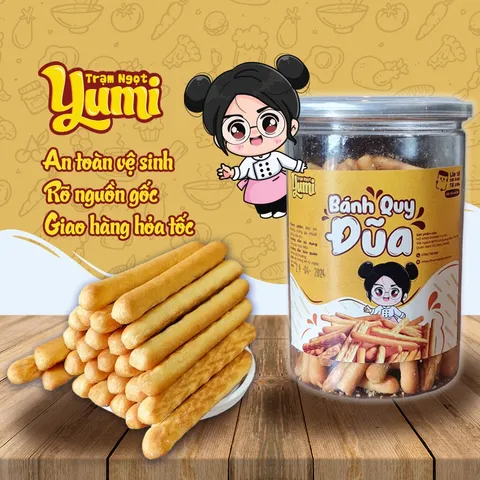 Bánh quy đũa bơ sữa mặn Yumi bánh ngọt ăn vặt giòn xốp thơm ngon 200g 507023