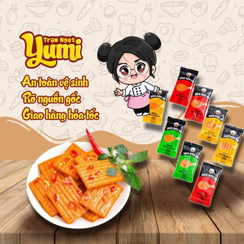 Snack Đùi bò cay bịch 60 gói làm từ Bột mì Que cay tuổi thơ đồ ăn vặt Yumi thơm ngon 507025