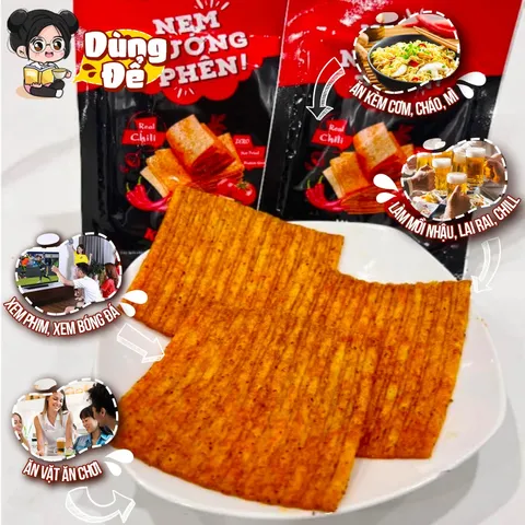 Snack Nem Nướng Phên làm từ Bột mì Que cay tuổi thơ đồ ăn vặt Yumi thơm ngon 507033