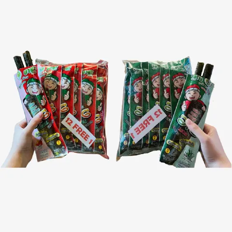 Rong biển cuộn bịch 13 gói vị Mè Tương Đen hoặc Vị Cay thơm giòn đậm vị từ Trạm ăn vặt Yumi 507036