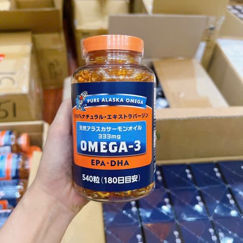 Viên uống dầu cá hồi Pure Alaska Omega-3 330mg EPA+DHA 540 viên Bổ mắt Tăng cường thị lực và sức khỏe mắt tự nhiên Nhật Bản