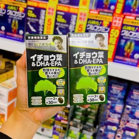 Viên uống bổ não DHA EPA Ginkgo Noguchi Nhật Bản 60 Viên - Tăng cường trí nhớ và chức năng nhận thức, hỗ trợ sức khỏe não bộ