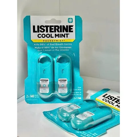 Xịt Thơm Miệng Listerine Cool Mint Pocket - Tiêu Diệt 99% Vi Khuẩn, Hơi Thở Thơm Mát, Nhỏ Gọn, Dễ Mang Theo
