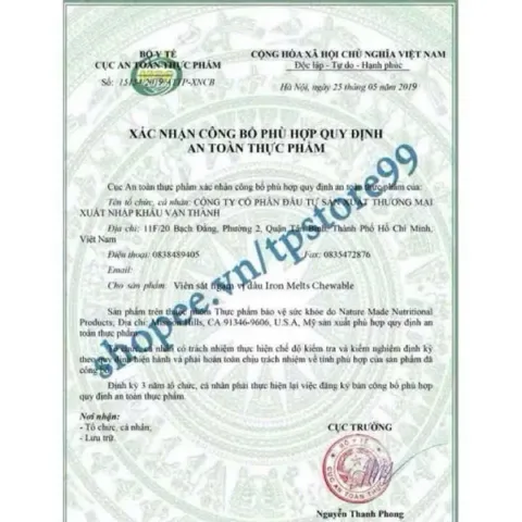 [Date 2028] Viên uống bổ máu bổ sung sắt iron Nature Made 65mg