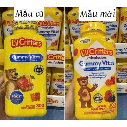 Kẹo Dẻo Gấu L'il Critters Gummy Vites 300 Viên - Bổ Sung Vitamin Tổng Hợp Cho Trẻ Em - Hương Vị Trái Cây Tự Nhiên, Tăng Cường Đề Kháng