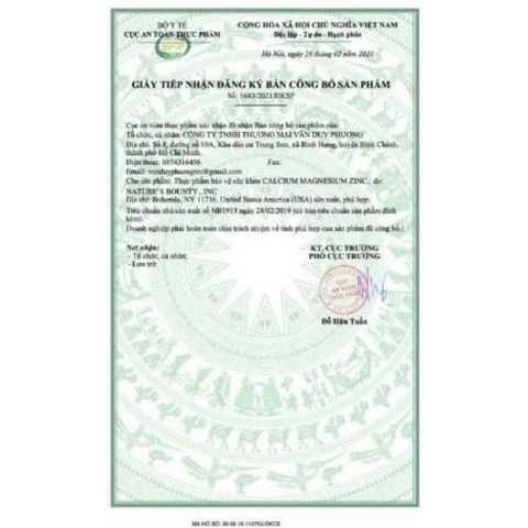 [Date 2027]Viên uống Calcium Magnesium Zinc D3 Nature Made - Canxi tổng hợp Nature Made 300v USA