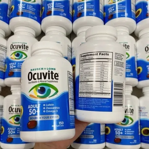 Viên Uống Bổ Mắt Ocuvite Adult 50 + Bausch & Lomb 150 Viên Mỹ  Bổ sung Vitamin khoáng chất thiết yếu cho mắt