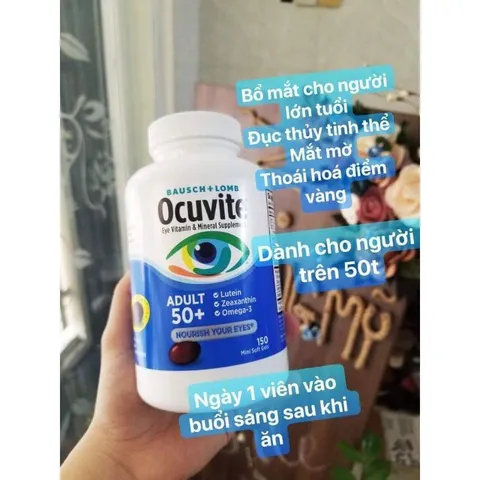 Viên Uống Bổ Mắt Ocuvite Adult 50 + Bausch & Lomb 150 Viên Mỹ  Bổ sung Vitamin khoáng chất thiết yếu cho mắt