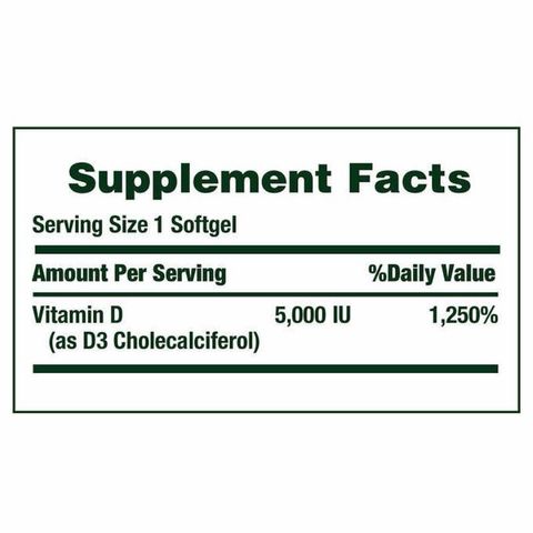 [Date 2027] Vitamin D3 125mcg (5000IU) Nature's Bounty