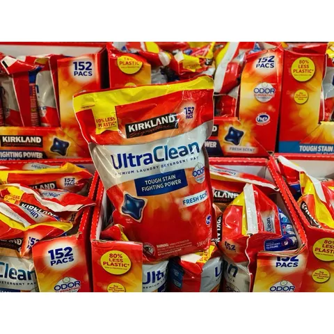 Viên giặt xả quần áo Ultra Clean Kirkland Mỹ - 152 viên tiết kiệm, giặt sạch như mới, không để lại vệt trắng, hương thơm dễ chịu