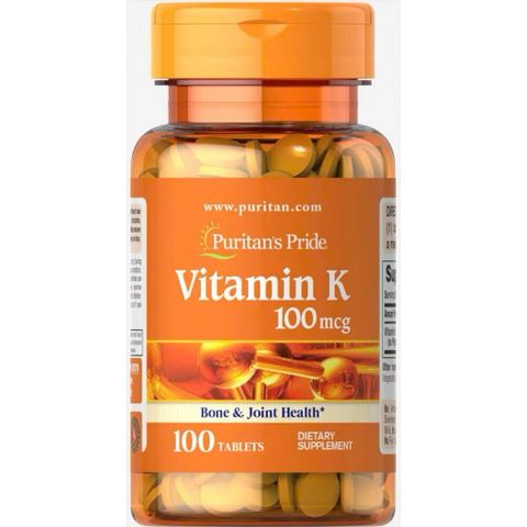 Puritan's Pride- Viên uống bổ sung vitamin K 100mcg 100 viên 507145