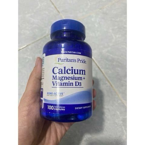 Viên Uống Puritan's Pride Calcium Magnesium+ Vitamin _ Hỗ Trợ Chắc Khỏe Xương Khớp