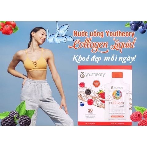 Nước Uống Bổ Sung Collagen Vị Dâu tám Youtheory Collagen Liquid Berry Flavor 30ml 507171