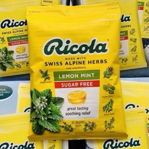 [Date 2027] Kẹo Ngậm Thảo Mộc Không Đường Ricola Lemon Mint