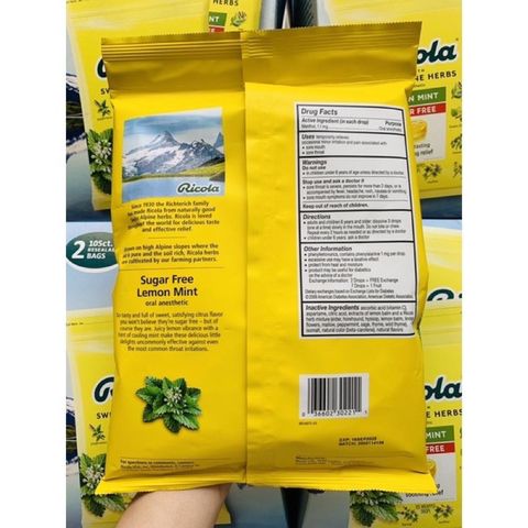 [Date 2027] Kẹo Ngậm Thảo Mộc Không Đường Ricola Lemon Mint