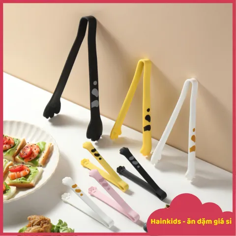Kẹp Gắp Chân Mèo Silicon Chống Phỏng - Đồ Gắp Thức Ăn Mini Đủ Size Cho Tiệc Trà, Bánh Dessert, Ăn Dặm