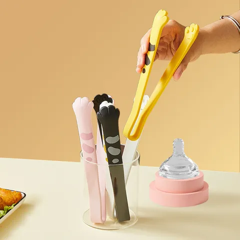Kẹp Gắp Chân Mèo Silicon Chống Phỏng - Đồ Gắp Thức Ăn Mini Đủ Size Cho Tiệc Trà, Bánh Dessert, Ăn Dặm