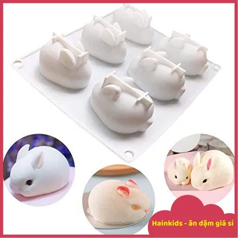 Khuôn Silicone Hình Thỏ & Heo - Làm Pudding, Thạch Rau Câu, Nến Thơm - Dễ Dàng Lấy Thành Phẩm, Đồ Gia Dụng Thông Minh