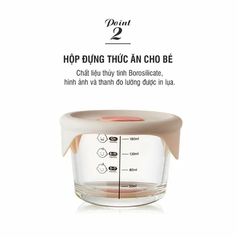 LOCK&LOCK]HỘP ĐỰNG THỨC ĂN CHO BÉ CÓ VẠCH CHIA 230ML